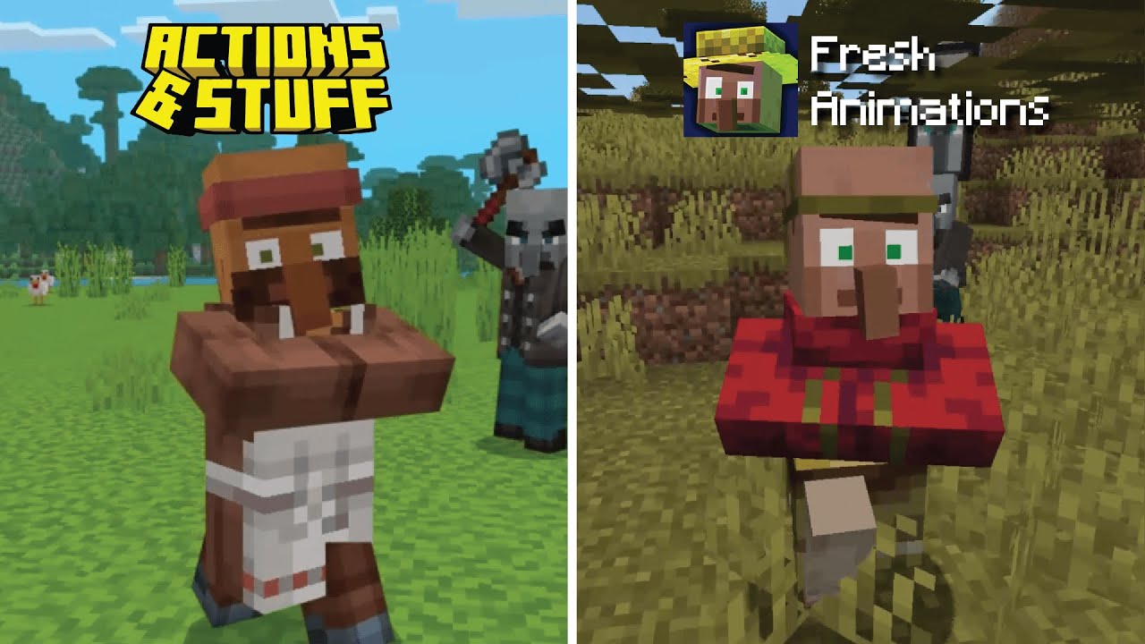 Action & Stuff vs Fresh Animations Minecraft Part 2 | Mob Animation Comparison
