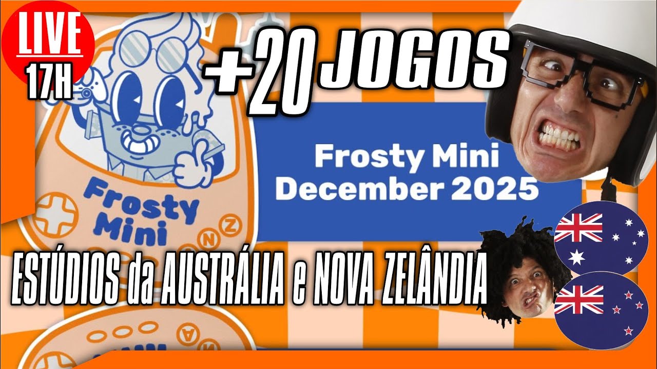 🚨🎮 - HOJE - 17H  Frosty Mini 2025 - Novidades dos Estúdios da Austrália e nova Zelândia #frostyMini
