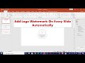 How To Add A Logo Watermark In PowerPoint On All Slides Picture Watermark In PowerPoint