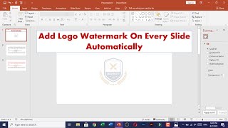 How to add a logo watermark in PowerPoint on all slides | Picture Watermark in PowerPoint
