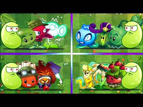 Team 4 Laser Bean + Random Plants || Plants Battles || Who Will Win??