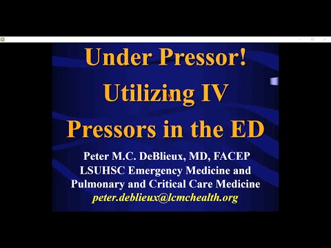 Under Pressor! Utilizing IV Pressors in the ED