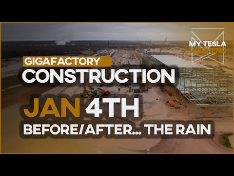 GigaFactory construction before/after week of January 4th