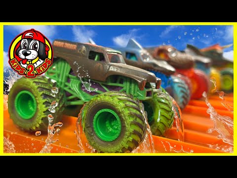 Monster Jam & Hot Wheels Monster Trucks 💦 SUPER WATER RACES! COMPILATION