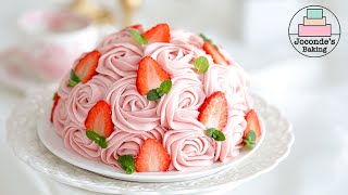 Take a bunch of strawberry rose cake.