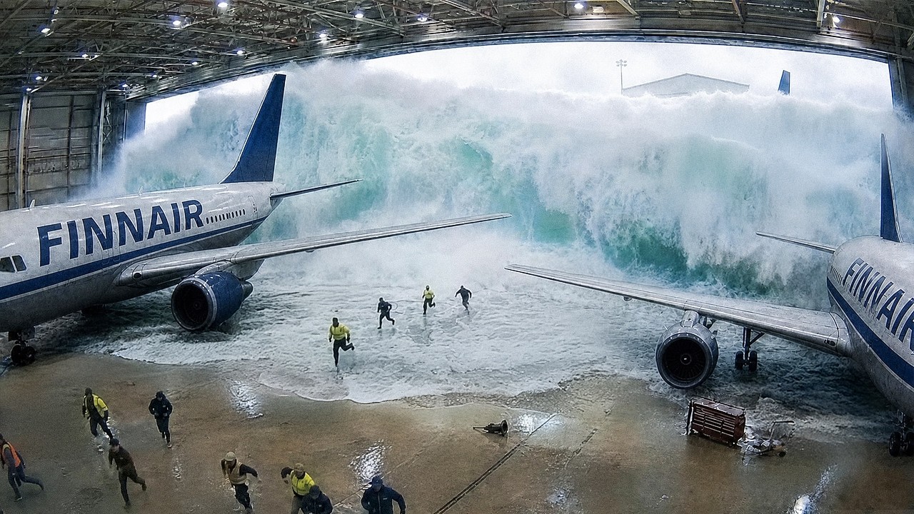 Verrückte Flughafen-Momente von der Kamera eingefangen