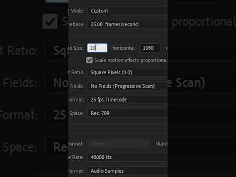 How to change the frame size in adobe premiere pro?