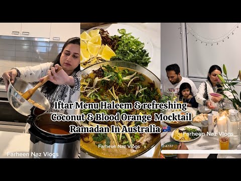 Iftar menu Shahi Haleem Ramadan in Australia 🇦🇺Haleem & Coconut water & Orange Fizzy mocktail