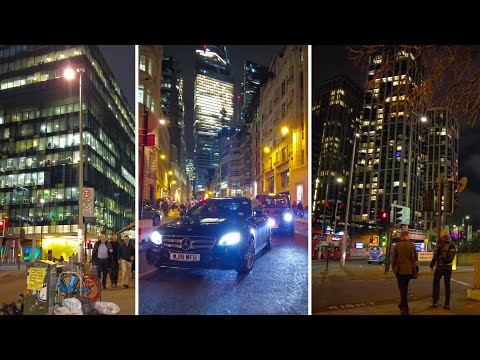 [4K] Waterloo, Southwark & City of London Night Walk