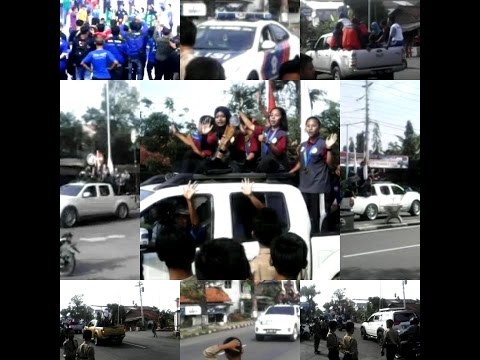 Arak-arakan Juara Liga Futsal Nusantara ( Putri ) - Kebumen United Angels dari Tiga Lokasi Berbeda