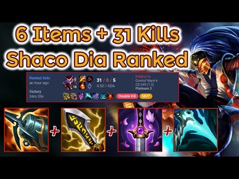 500+ AD 31 Kills Shaco Diamond Ranked - S12 [League of Legends] Full Gameplay - Infernal Shaco