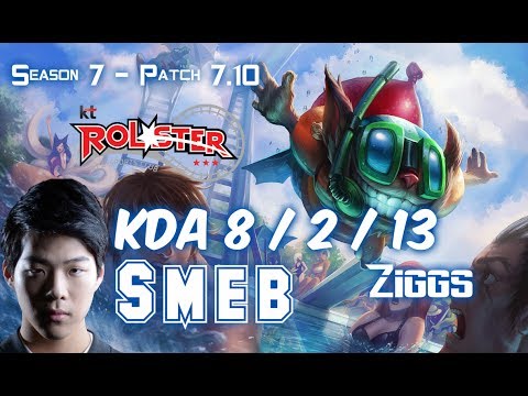 KT Smeb ZIGGS vs CAITLYN Bot Lane - Patch 7.10 KR Ranked