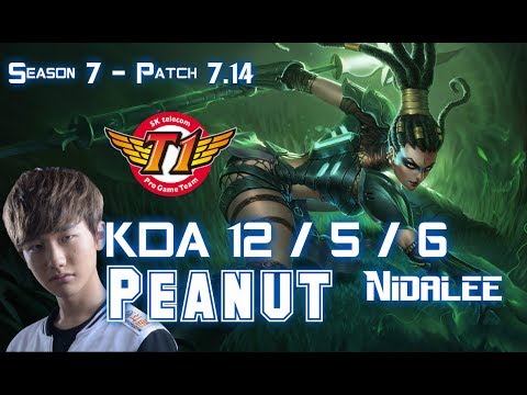 SKT T1 Peanut NIDALEE vs ELISE Jungle - Patch 7.14 KR Ranked