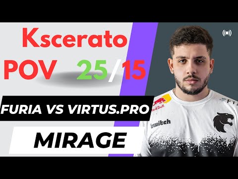 KSCERATO JOGANDO MUITO!! FURIA vs VIRTUSPRO!(MAP 1 - Mirage) SEMI-FINAL- Roobet Cup 2023 - CS 2
