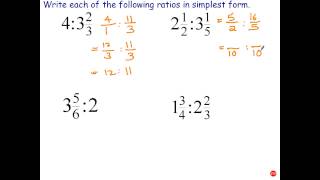 Simplifying Ratios Involving Mixed Numbers