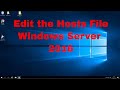 How to edit the hosts file on Windows Server 2016