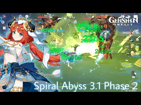 Spiral Abyss 3.1 Phase 2 Nilou Bountiful Core Full Star Floor 12 | Genshin Impact