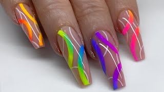 Watch Me Work: Neon Rainbow Ombre Acrylic & Ge