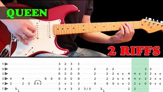 Easy guitar riff lesson - QUEEN - 1. One Vision 2. I want it all (with tabs)
