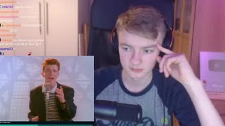 TommyInnit getting rick rolled for 2 minutes and 37 seconds