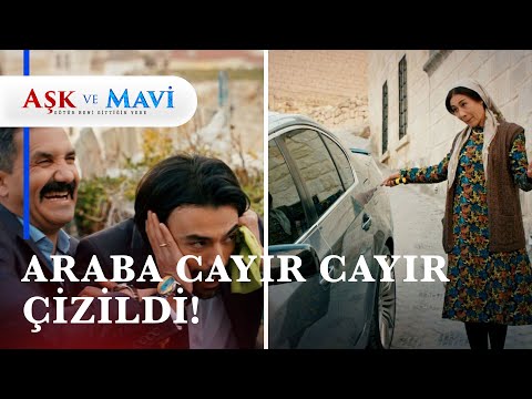 Hasibe, İlyas'ın arabasını çiziyor 🙊 -  Aşk ve Mavi 22. Bölüm