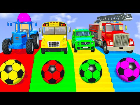 Funny Cars vs Slide Colors with Portal Traps Rescue Cars - BeamNG.Drive