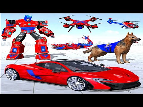 Police Dog Drone Robot Car Safe City Battle - Android iOS Gameplay