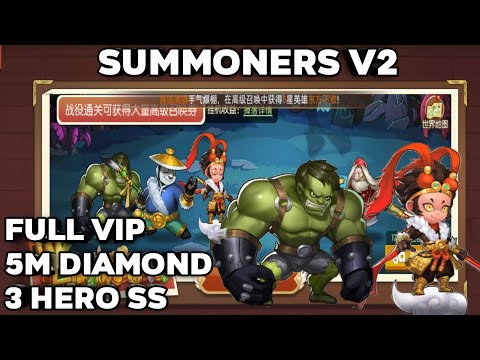 Summoners V2 Private Server - MAX VIP - 3 Hero SS - 5M Diamond