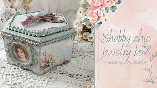 Shabby chic jewelry organizer box  Handmade wooden