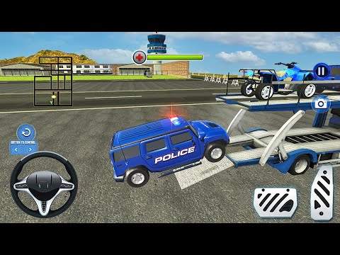 Police Hummer Transporter Simulator 2022 - Cargo Plane Car Transport Game - Android Gameplay