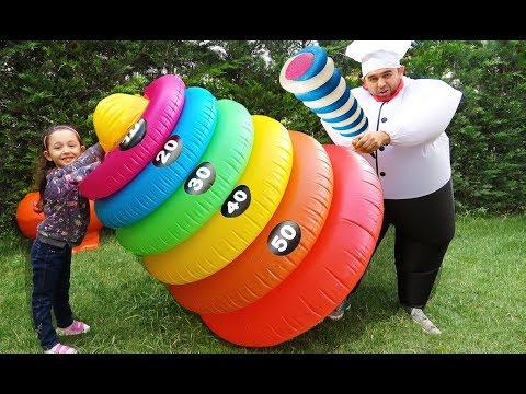 Learn Colors with Swimming Ring Toss Giant cook