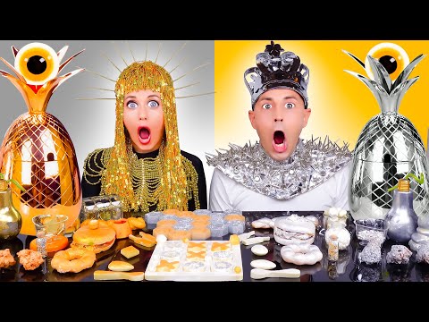 ZLATNA hrana protiv SREBRNE hrane IZAZOV mukbang | Lola Serbia