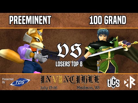 Invincible VII - Losers Top 8 - Preeminent(Fox) Vs. 100 Grand(Marth)