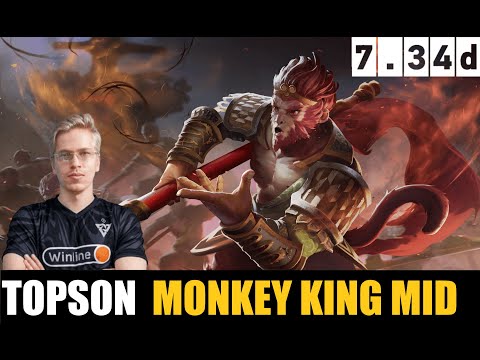 TOPSON PLAYING Monkey King MID 7.34D - DOTA 2 HIGHEST MMR MATCH #dota2 #dota2gameplay