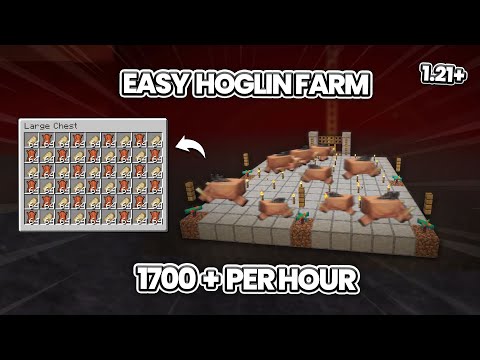 Minecraft Easy Hoglin Farm | Infinite Food & Leather | 1.21+ Java