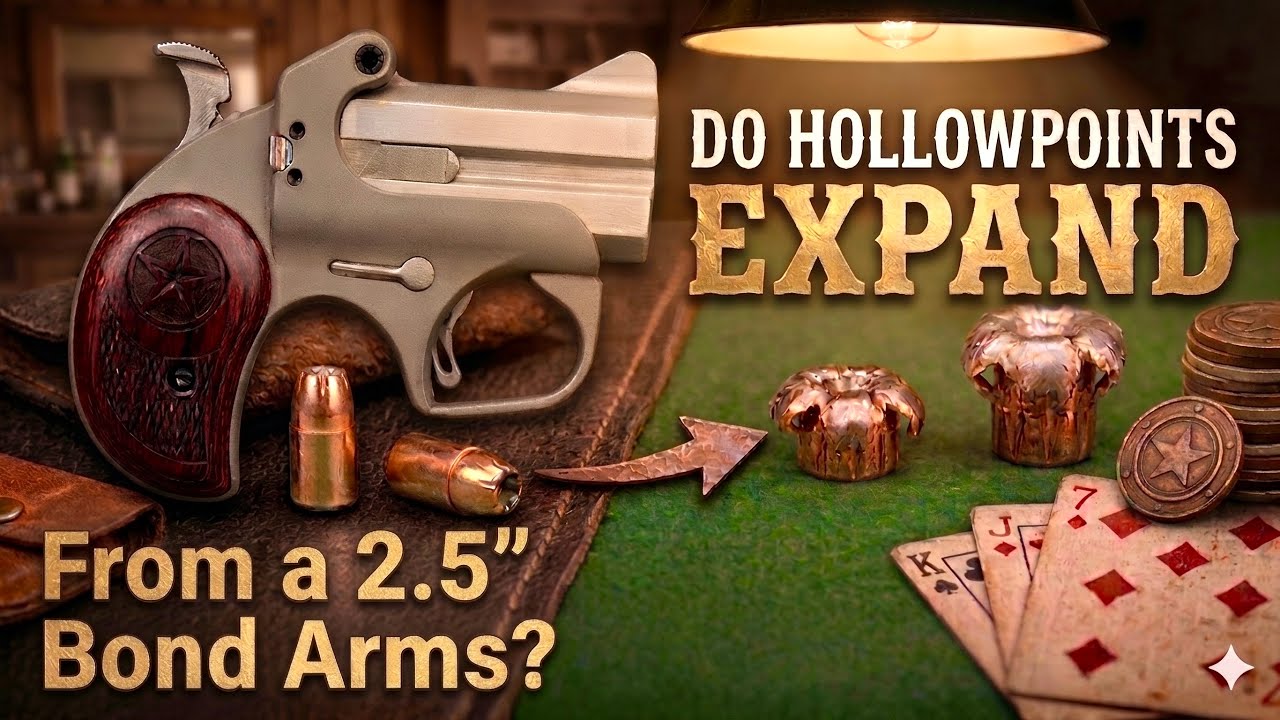 Video thumbnail for Bond Arms 1” of rifling vs 6 layers of denim?