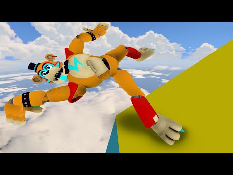 FNAF Security Breach Ragdolls - Glamrock Freddy Jumps & Falls! (GMOD)