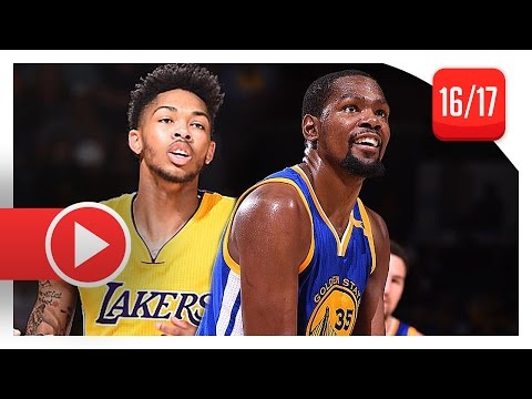 Kevin Durant vs Brandon Ingram Duel Highlights (2016.10.19) Warriors vs Lakers - Present vs Future!