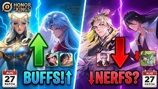 HONOR OF KINGS August 27 Patch Notes! 🔥 BIG Buffs, Nerfs & Hero Changes Explained!