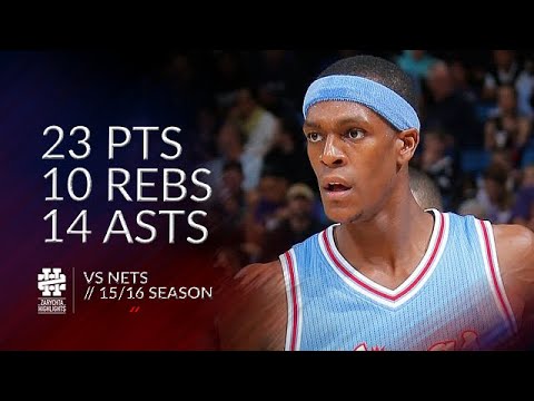Rajon Rondo 23 pts 10 rebs 14 asts vs Nets 15/16 season