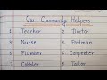 Our Community Helpers Name 20 Community Helpers Name In English