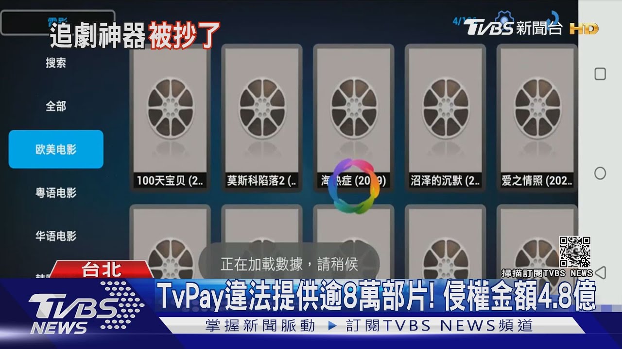 TvPay違法提供逾8萬部片! 侵權金額4.8億