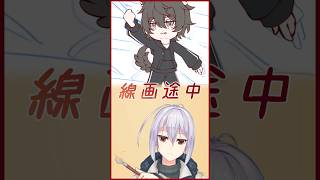【お絵描き】線画途中 #vtuber #お絵描き #委託 ＃依頼