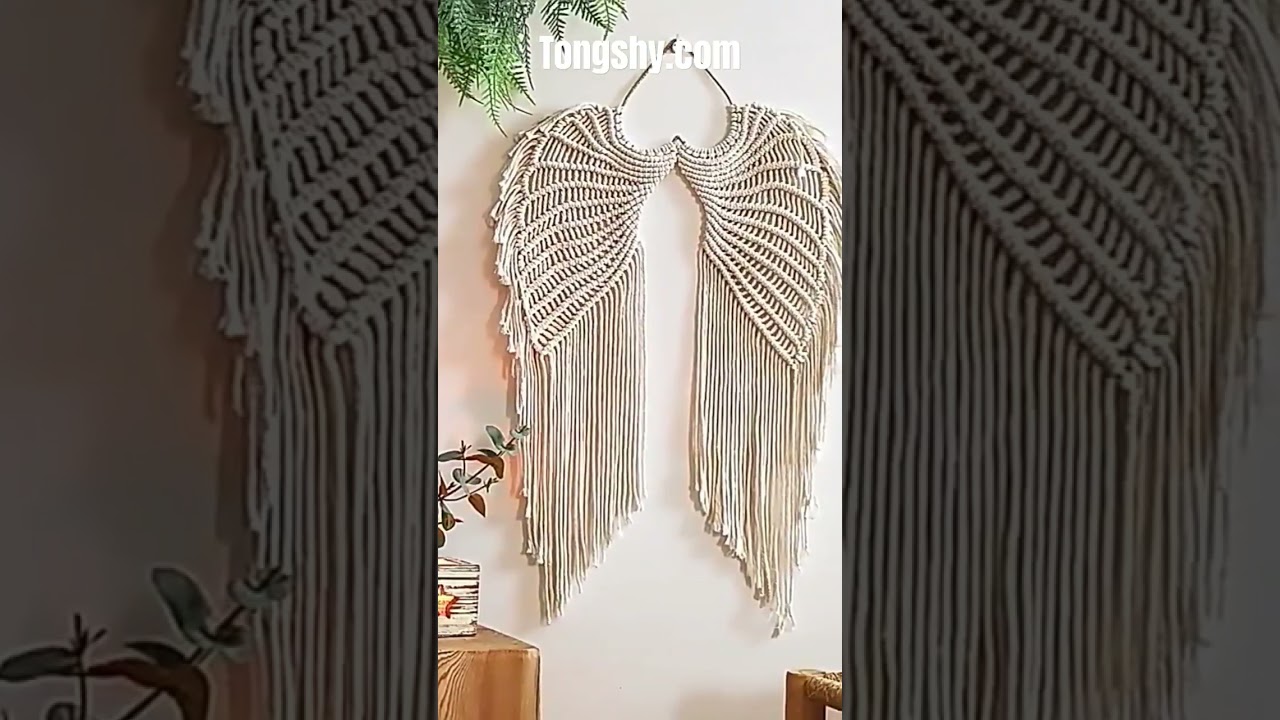 Macrame Wall Hanging Boho Tapestry Angels Wing Woven Bohemian Wall Decor Home Decoration #shortvideo