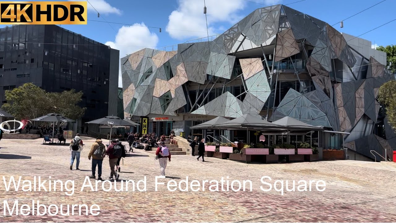 Embark on an immersive walking tour through Federation Square.