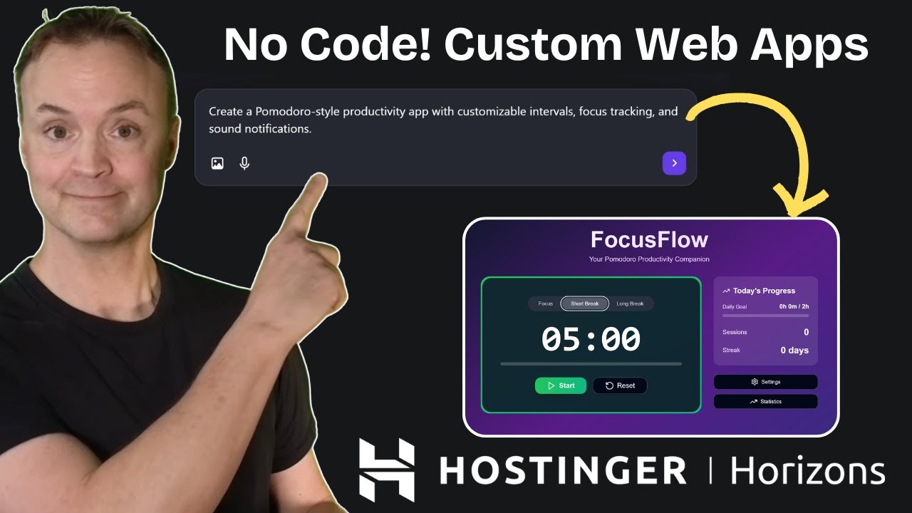 How to Create a Personalized Productivity Tool with Hostinger Horizons (No Code AI Web App Builder)