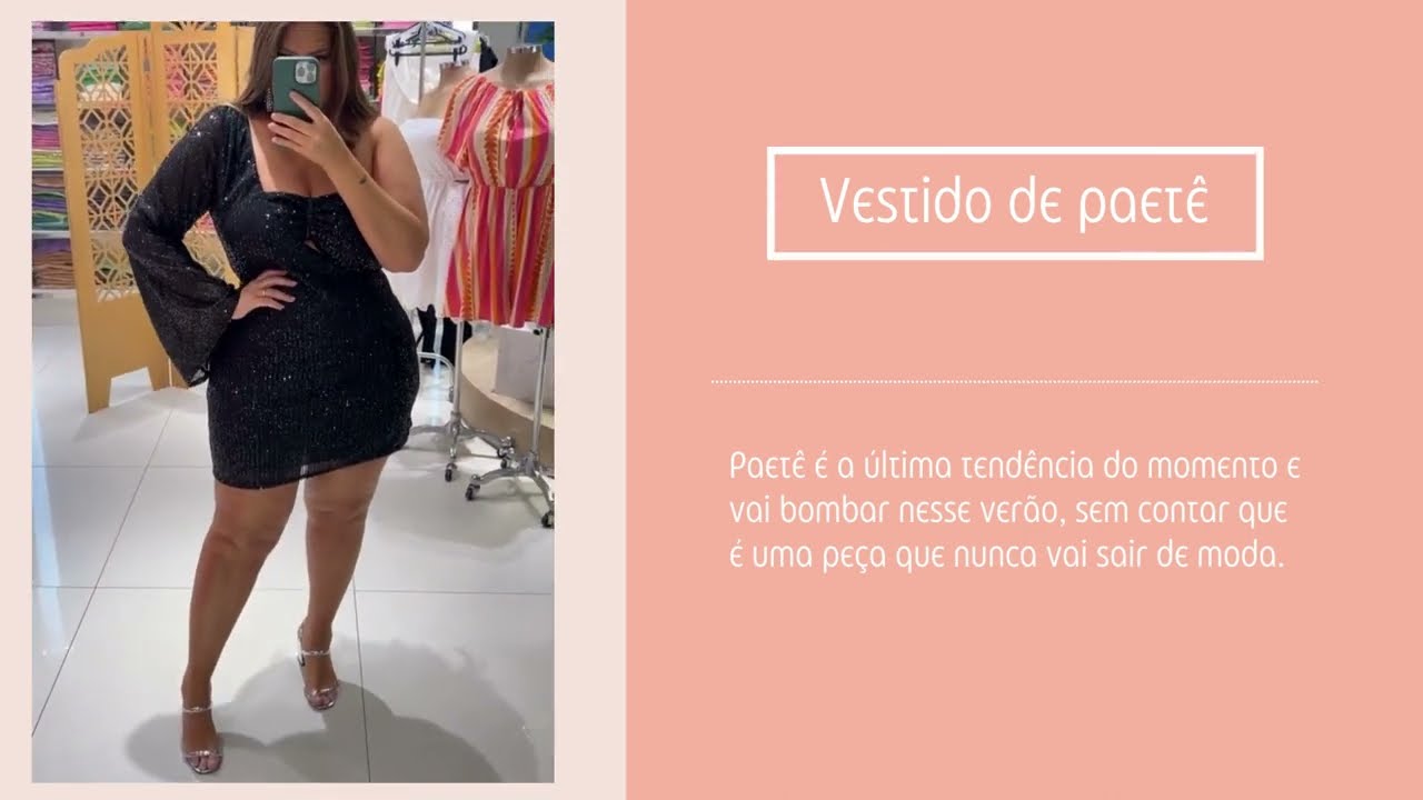 Vestido de paetê plus size