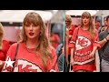 Taylor Swift Cheers On Travis Kelce In Chiefs Dress