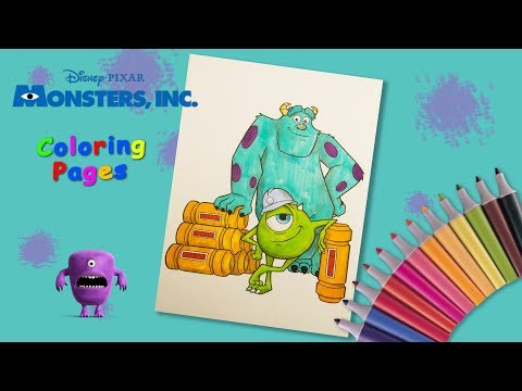 Monsters, inc coloring book. Sulley and Mike Wazowski #coloringPage. How to Draw Monsters. Video