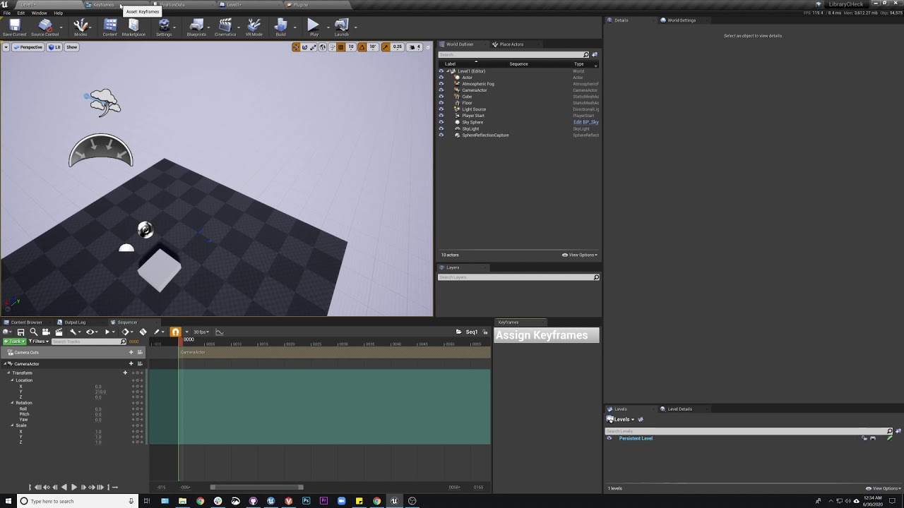 Unreal - Keyframes from Data Table using Editor Utility Widget